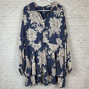 FREE PEOPLE Shake It Printed Mini Long Sleeve Dress Medium